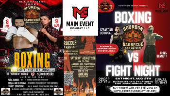 BOURBON BBQ and MAYHEM DAY2 SAT. AUG. 9th PROFESSIONAL BOXING