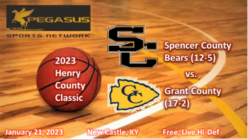 KY HS Boys Basketball - Grant County vs. Spencer County 1-21-23 5:10 pm ET (Pegasus Sports)